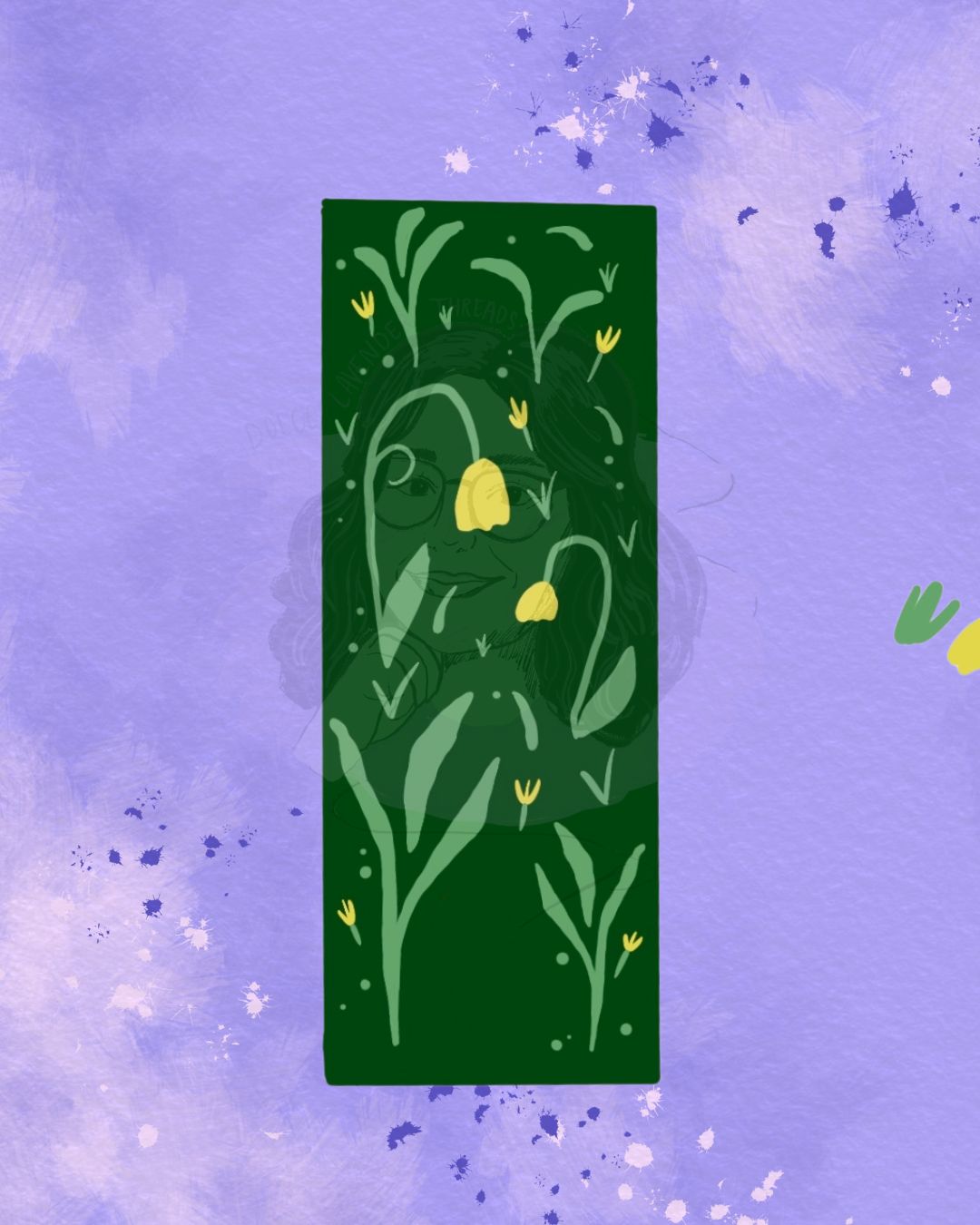 Green Floral Bookmark